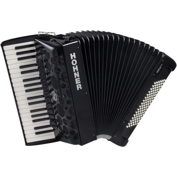 Hohner Amica Forte IV 96 Silent Key Accordion, Black