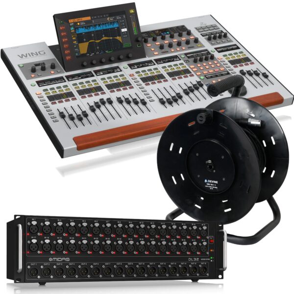 Behringer Wing 50-metre CAT5 Reel and Midas DL32 Snake