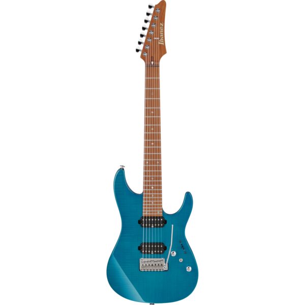 Ibanez Prestige Martin Miller Signature MM7-TAB Transparent Aqua Blue 7-String Guitar (with Case)