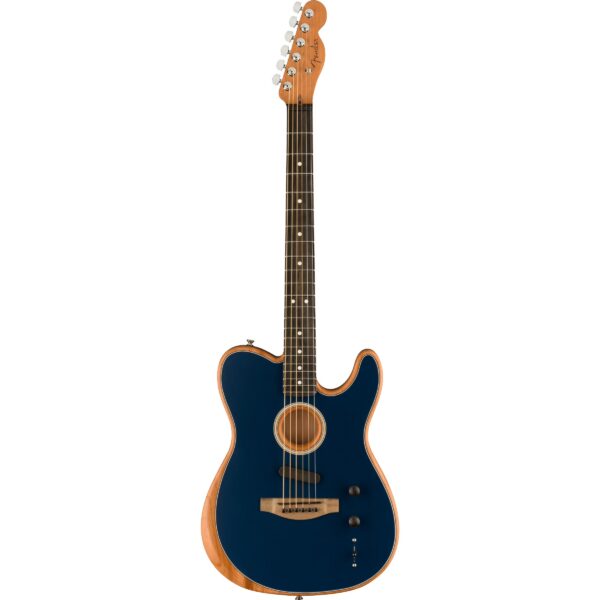 Fender American Acoustasonic Telecaster Steel Blue Electro-Acoustic Guitar with Gig Bag