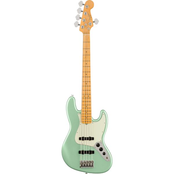 Fender American Professional II Jazz Bass V Mystic Surf Green MN 5-String Electric Bass Guitar with Case